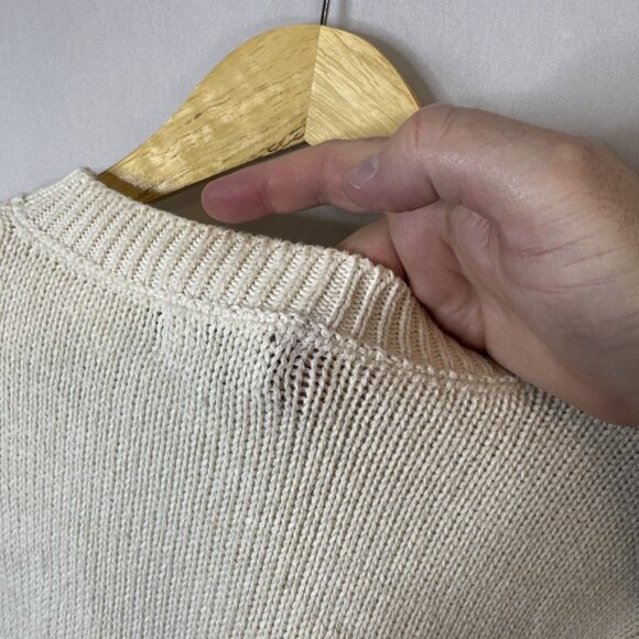 Vintage 1980s Eddie Bauer Cream Sailboat Knit Sweater Made in USA NWT Sz S - Picture 7 of 7